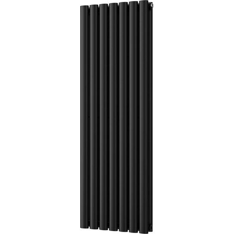 Omeara - Black Vertical Radiator H1200mm x W406mm Double Panel