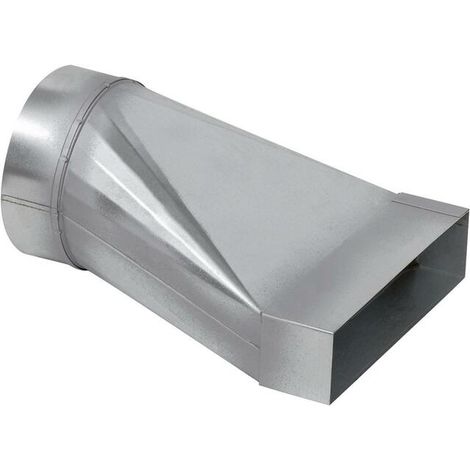 Helios Übergangsstück FK-Ü 100/200, von Rohr DN 100 auf Flachkanal 200x50mm, Stahlblech verzinkt (1/2)