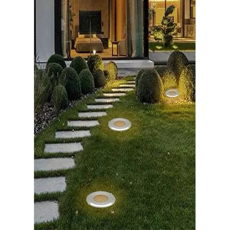 TrAdE Shop Traesio - Faretto Incasso Segnapasso 12v 1 Watt Luce 6500k 3000k 4000k Verde Blu Ip68 Es41 - -Bianco Caldo -