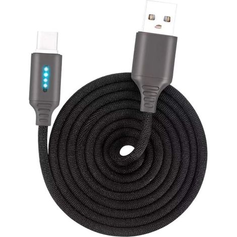 Cable Usb-C - Coupure Automatique - Transmission Données Et Charge Rapide - Pour Smartphones Et Ordinateurs - Longueur 1 M - Noir