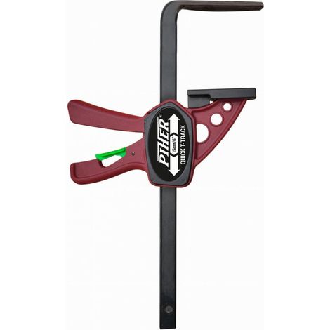 Piher – Pince de serrage rapide mini Quick-T-Track – Capacité de serrage 23 cm – Pour machines à bois – Précision et maintien optimal