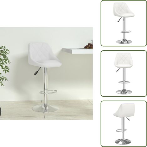 Tabouret de bar Blanc Similicuir - Tabouret De Bar - Tabourets De Bar - Chaise De Comptoir - Chaises De Comptoir (1/5)