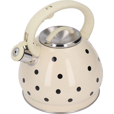 Bouilloire Siffante 3,5L Acier Inoxydable à Pois pour Gaz et Cheminée (1/5)