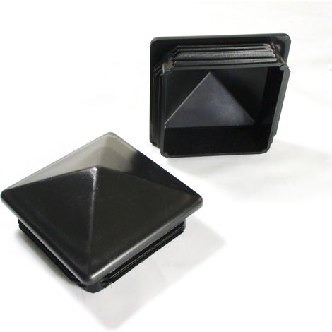 Ajile – Embout Plastique Carré PYRAMIDAL pour tube 100 x 100 épaisseur 2,0 à 5,0 mm NOIR
