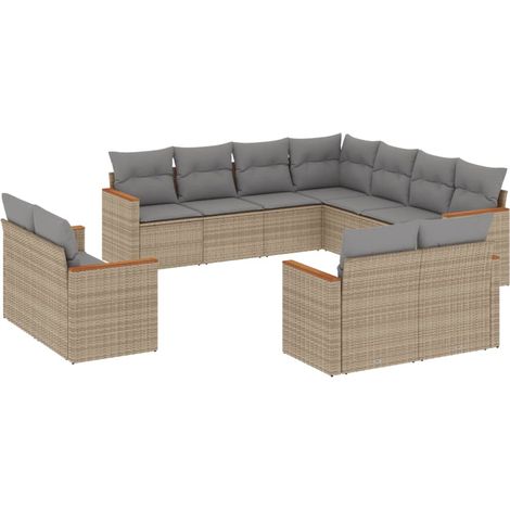 Maison Exclusive - Patio Sofa Set 11 plaza Beige and Grey (1/5)