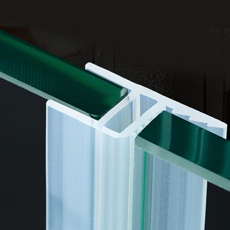Bande d'étanchéité, 3M en verre souple sans cadre, joint latéral pour arrêter les fuites de douche de type H, convient pour porte en verre de 10 mm (1/5)