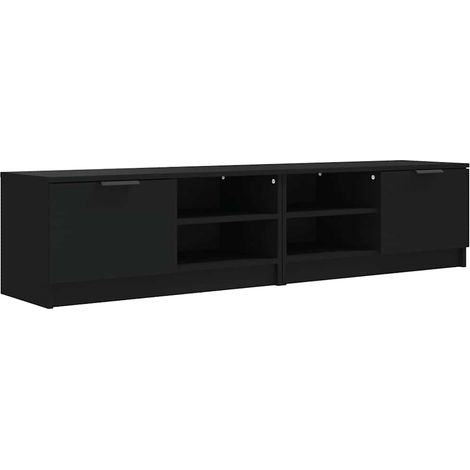 Maison Exclusive - Mueble para TV 2 pzas madera contrachapada neg