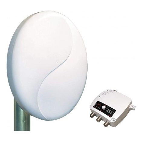 Antenne TNT HD active extérieure toit DVB-T – Gain 50 dB réglable – 2 sorties TV – Filtrée 4G 5G LTE700 – Amplificateur intégré – Elap
