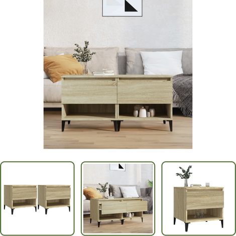 Wohnzimmermöbel - Beistelltische 2 Stk. Sonoma-Eiche 50x46x50 cm Holzwerkstoff (1/5)