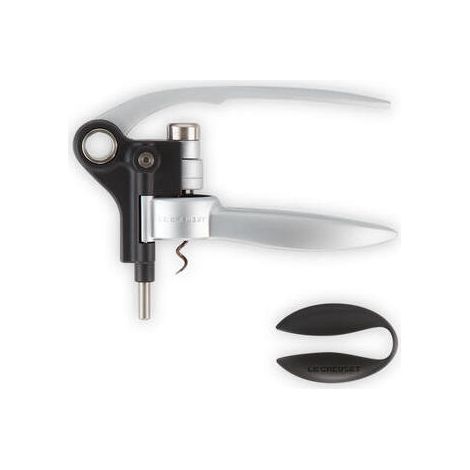 Le Creuset Set con sacacorchos profesional y cortacápsulas a juego, LM250, Extracción del tapón en botella de vino, Aluminio cepillado, Poliamida, 59058013009410 (1/4)