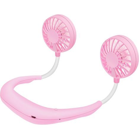Ventilateur de cou portable, mini ventilateur mains libres USB, idéal pour le sport, à suspendre autour du cou, à suspendre au bureau ou en voyage (1/5)