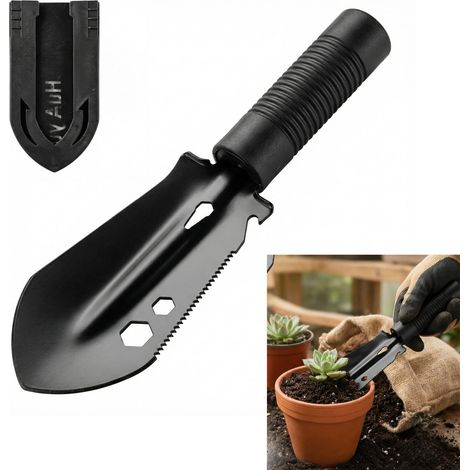 Pelle de Camping Ultralegère 9 en 1 - Pelle Jardin, Outil Multifonctionnel de Jardinage avec Sac de Transport, Idéal pour Le Camping, Jardinage et Activités en Plein Air (1/5)