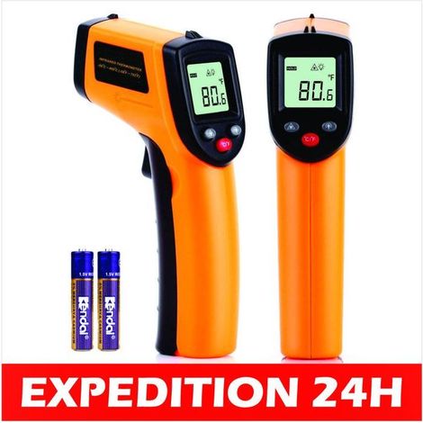 Thermomètre numérique laser infrarouge - NUZAMAS - Modèle sans contact - Plage -50 330 ℃ - LCD (1/5)