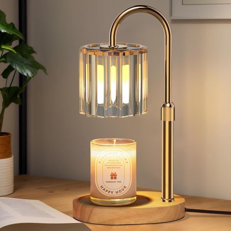 Lampe Chauffe Bougie, Chauffe Bougie avec Minuterie et Variateur, Candle Warmer Lamp électrique, Candle Warmer Vintage