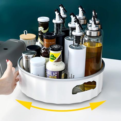Plateau tournant Lazy Susan, étagère à épices rotative pour placard, porte-condiments pivotant, étagères de rangement antidérapantes (1/5)