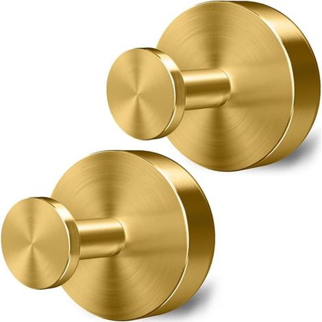 Starker Saugnapfhaken (Gold) – Handtuchhalter für Badezimmerglas, Fliesen, Spiegel (2 Stück) (1/5)