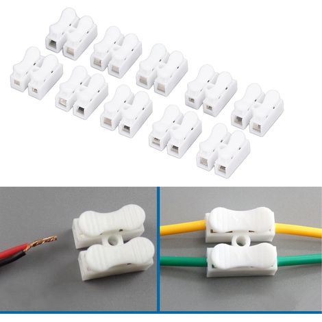 55 Stück pro Block CH-2 selbstverriegelnde Klemmen, zweipoliger Druckknopf-Schnellverbinder, umweltfreundlicher flammhemmender zweipoliger Klemmenblock, 2A 250V Schnellverbinder. (1/5)