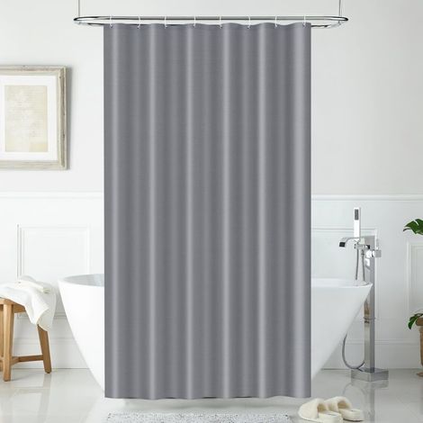 Rideau de douche - 120x180 cm - Polyester textile - Imperméable et anti-moisissure - Avec 8 crochets - Pour baignoire et douche (1/5)