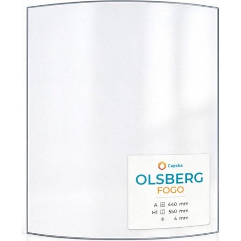 Vitre Olsberg FOGO - Verre Courbe pour poêle à bois - 440 x 550 mm (A x H) - 4 mm (1/5)