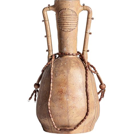 Vase en terre cuite marron finition artisanale style éclectique - Marron terre cuite vieilli (1/2)