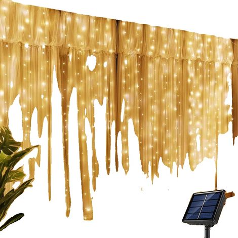 Lámpara solar LED, diseño de cable de cobre, 8 modos, luz cálida-a, LED-12M (1/2)
