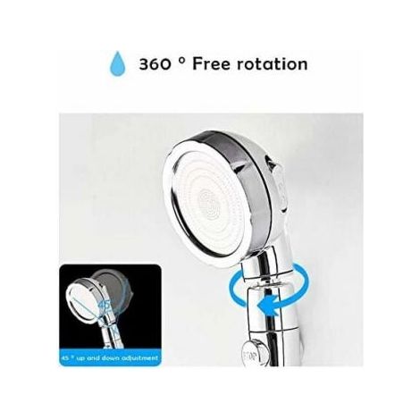 Soffione doccia, soffione doccia portatile, soffione doccia ad alta pressione con 3 modalità, doccia per bagno, acciaio inossidabile ABS con pulsante di arresto (1/3)