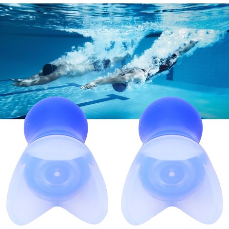 Wasserdichte Silikon-Ohrstöpsel zum Schwimmen – 2er-Pack Diebstahlsichere Ohrstöpsel mit schwarzem Aluminium-Aufbewahrungsetui (1/5)