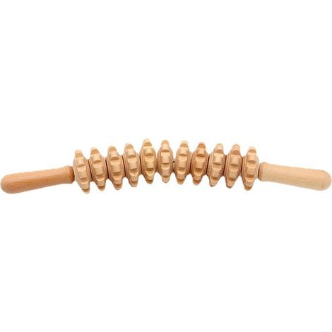 Massagerolle aus Holz mit Griff, Rollenmassagegerät für Beine, Nacken zur Linderung von Muskelschmerzen im ganzen Körper (1/4)