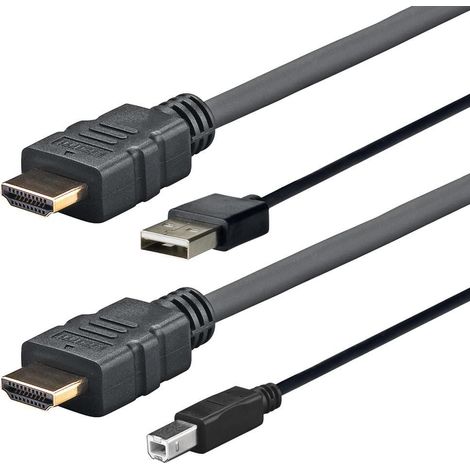 Vivolink PROHDMIUSBAB5AMP adaptador de cable de vídeo 5 m HDMI + USB Type-A HDMI + USB Type-B Negro