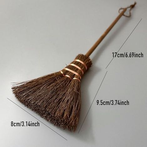 Mini-Brauner Palmenbesen, Mini-Tastaturreiniger, Besen, Mini-Schreibtischreinigungsbürste, kleiner Tischbesen, Kehrbürste für Auto, Büro, Tastatur, Arbeitsplatte (1/5)
