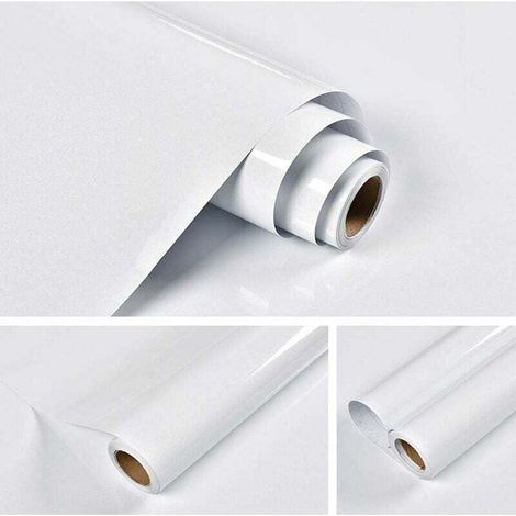 Papier peint Couleur unie Papier peint étanche 40x300 cm Amovible Auto-adhésif, autocollant Mur pour les chambres Comptoir mural Meubles anciens cuisine Revêtements muraux