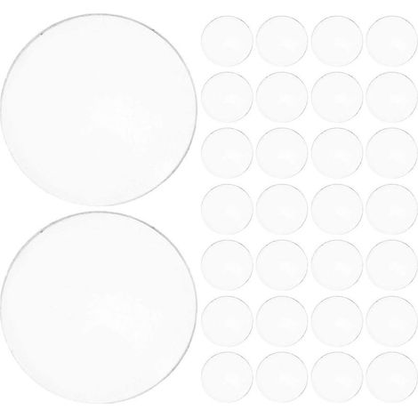 Lot de 50 disques de protection en verre pour spots MR16 GU10, lentilles plates et transparentes de rechange, couvercle rond de 4,3 cm (1,7 pouce) résistant à la chaleur pour spots encastrés. (1/5)