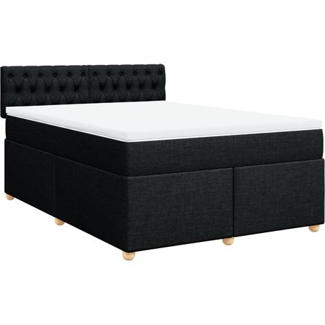 Maison Exclusive - Boxspringbett mit Matratze Schwarz 140x200 cm (1/5)