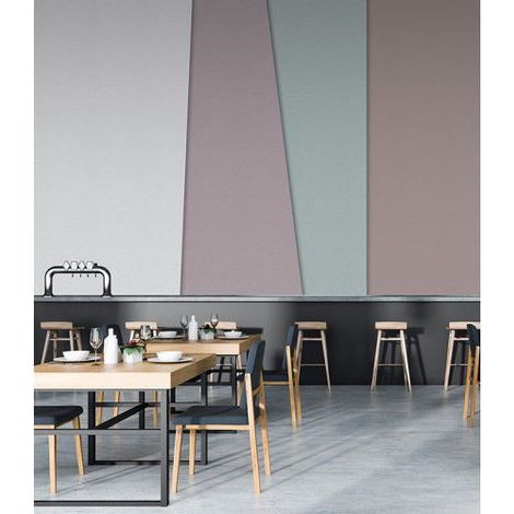 Papier peint panoramique gris taupe moderne Tapisserie panoramique géométrique pour chambre Papier peint panoramique salon & cuisine (1/3)