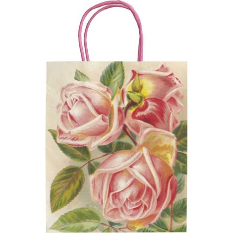Bolsa decorativa A5 STBAG140 con rosas rosas