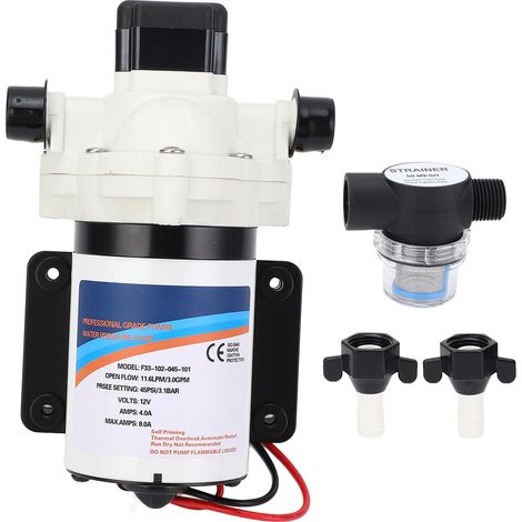 Pompe à eau douce pour camping-car, 12V DC, 3.0 GPM, 45 PSI, diaphragme auto-amorçant, pour Yacht marin, caravane, jardin (1/5)