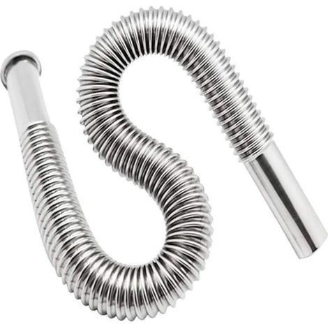 Stainless Steel Flexible Hose Connector – 80 cm S-Shaped Drain Hose – Corrugated Design for Fast Drainage and Flexible Adjustment (1/4)