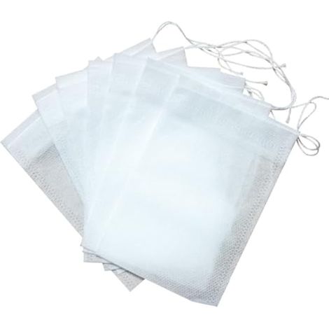 Lot de 100 sachets vides réutilisables avec cordon de serrage pour thé et café en vrac (1/4)