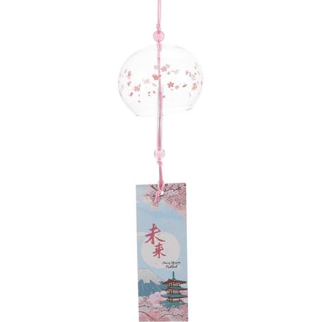 Japanisches Glas Windspiel Kirschblüte mit sanftem Klang für Garten & Balkon