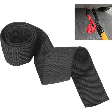 Gaine de protection universelle en polyester noir pour câble de treuil de 5 cm de large. (1/5)
