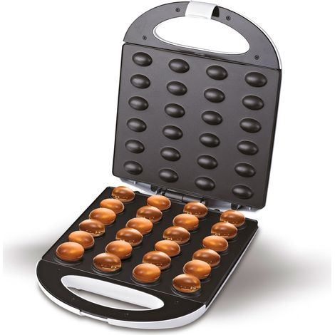 Adler AD3039 Hornillo Eléctrico para 24 Galletas en Forma de Nuez, Placas Antiadherentes, Pastas Rellenas 1600W Blanco