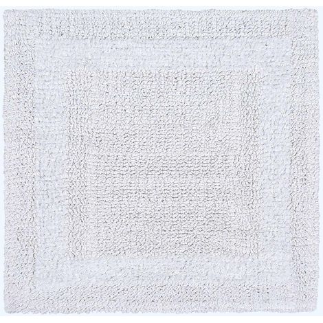 HOMESCAPES Tapis de douche en coton, 50 x 50 cm – Blanc