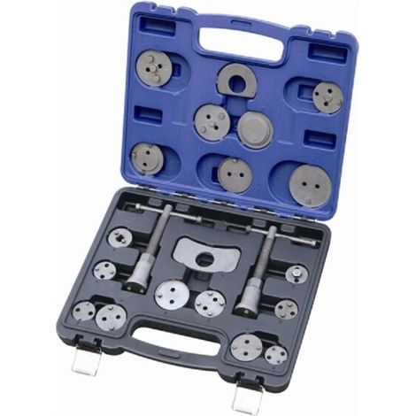 Kit 2 Arretratori/Arretratore manuali con flange/adattatori/placche intercambiabili per manutenzione pistoni freni/freno a disco set 21 pezzi