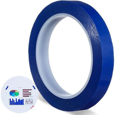 Ruban adhésif pour tableau blanc bleu de 66,2 m (217 pieds), ruban graphique de 1,27 cm (1/2 pouce), ruban de traçage auto-adhésif, ruban pour artistes, ruban quadrillé bleu (1/5)