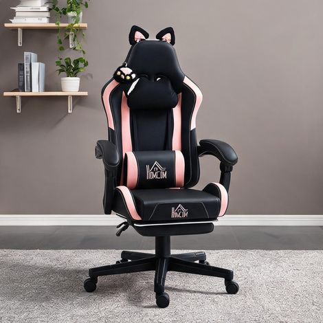 Chaise de bureau nero en finta pelle 65 x 62 x 124 cm (1/5)