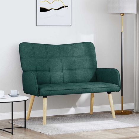 Sofá de 2 Plazas Verde oscuro 115 x 61 x 87 cm Tela
