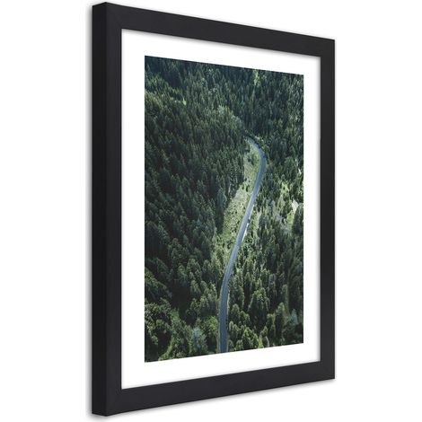 Quadro con cornice, Strada nella foresta - 20x30 (1/5)