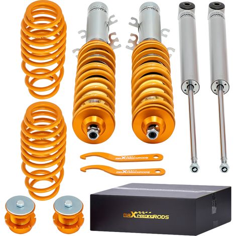 Maxpeedingrods – Kit de suspension amortisseurs VW Golf IV MK4 – Combinés filetés – Damping non ajustable – Réglage hauteur 35-75mm – 2 pièces avant + 2 pièces arrière (1/5)