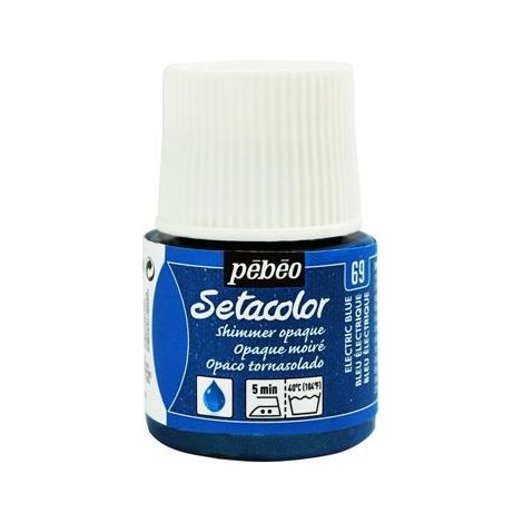 Peinture tissu - Pébéo - Setacolor opaque moire - Bleu electrique - 45 ml - Effet satiné (1/4)