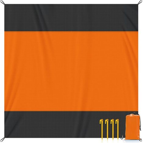 x wasser und sandabweisende Strandmatte große tragbare Strandmatte und Campingmatte geeignet für Strand Camping Picknicks und Reisen 200 x 210 cm Grau (1/5)